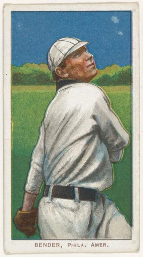 Bender, Philadelphia, American League, from the White Border series (T206) for the American Tobacco Company