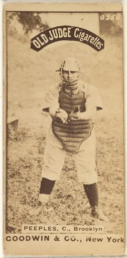 Peeples, Catcher, Brooklyn, from the Old Judge series (N172) for Old Judge Cigarettes