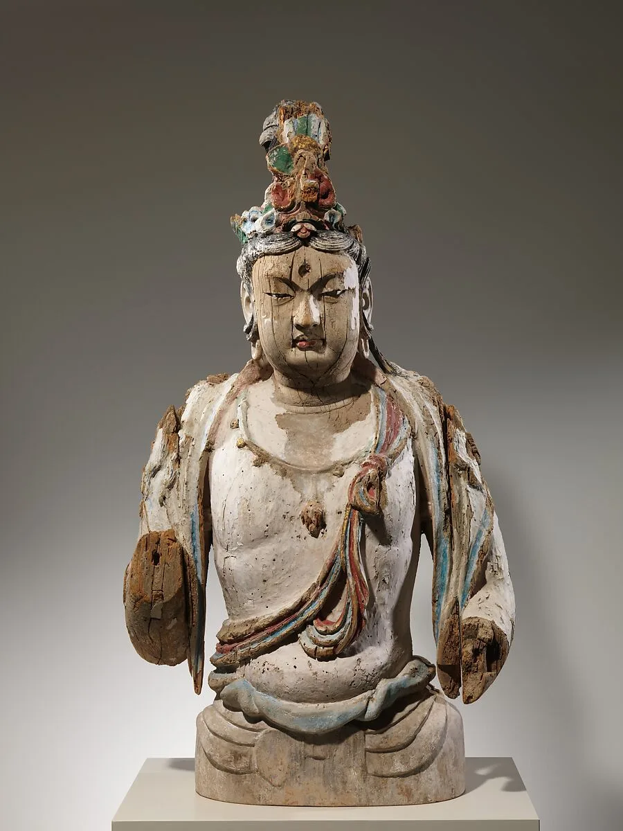 遼 彩繪木雕菩薩像|Attendant Bodhisattva — Unknown