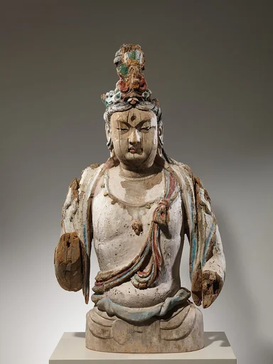 遼  彩繪木雕菩薩像|Attendant Bodhisattva