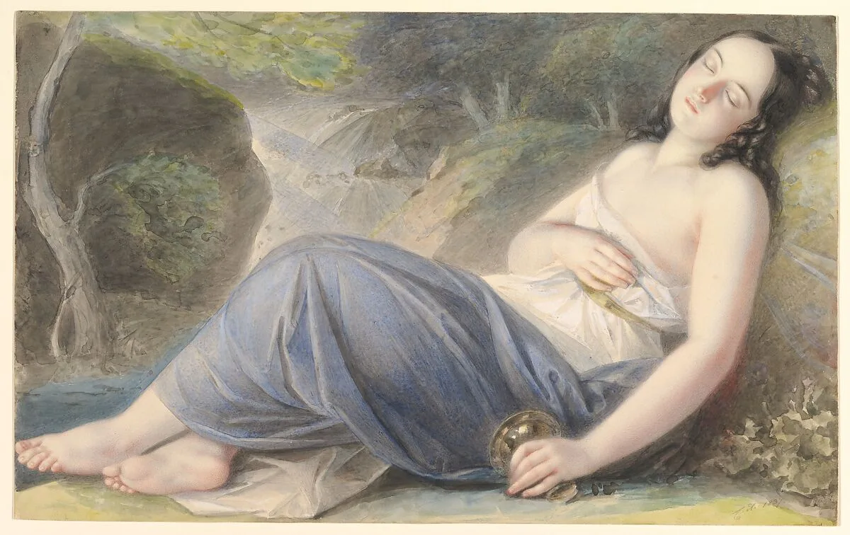 Psyche Asleep in a Landscape — Karl Joseph Aloys Agricola