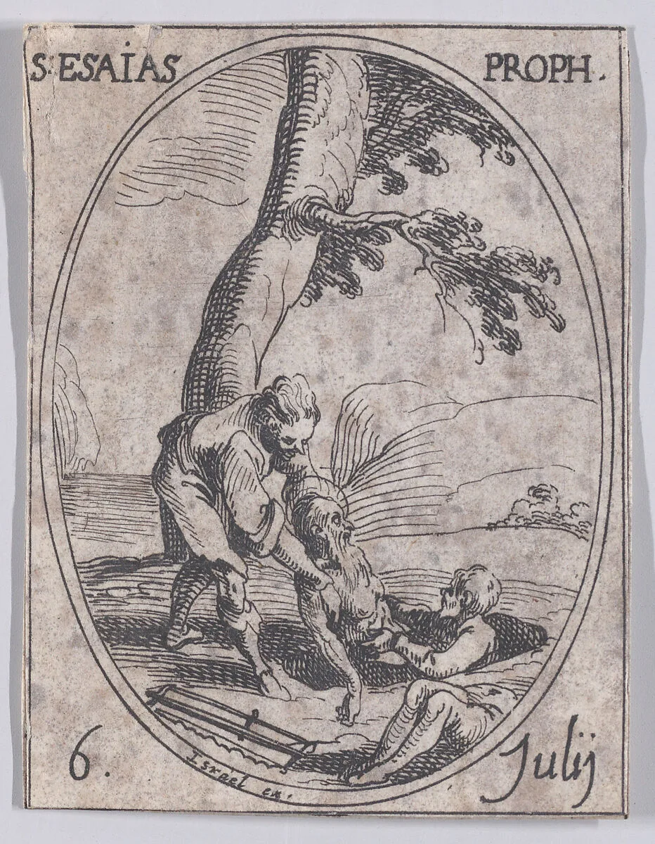 S. Esaü, prophète (St. Isaiah, Prophet), July 6th, from "Les Images De Tous Les Saincts et Saintes de L'Année" (Images of All of the Saints and Religious Events of the Year) — Israël Henriet|Jacques Callot