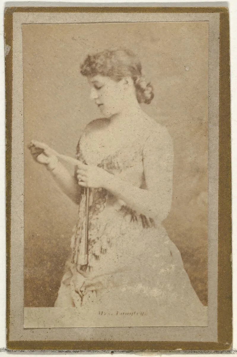 Mrs. Langtry, from the Actresses and Celebrities series (N60, Type 2) promoting Little Beauties Cigarettes for Allen & Ginter brand tobacco products — Allen & Ginter