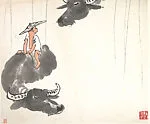 近代 李可染 牧童水牛 軸|Boy on a Water-buffalo — Li Keran