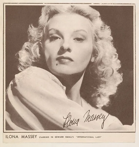 Ilona Massey, bakery card from the Film Celebrities series (D31), issued by the Ward Baking Company — Ward Baking Company