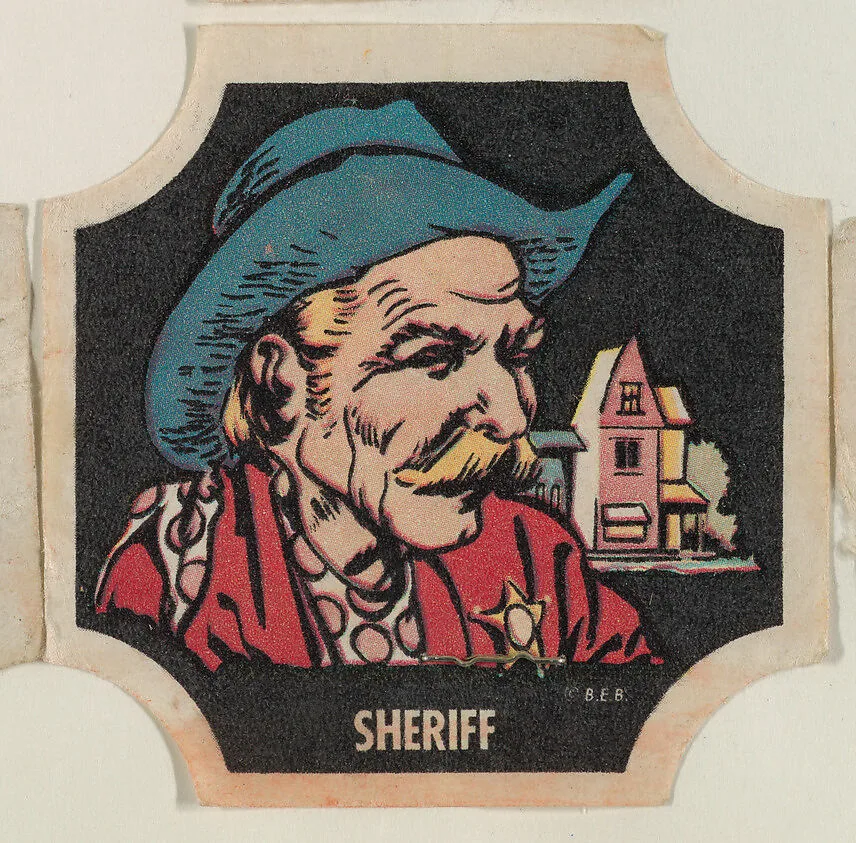 Sheriff, from the Indians and Westerners bread end labels series (D290-10) — Unknown