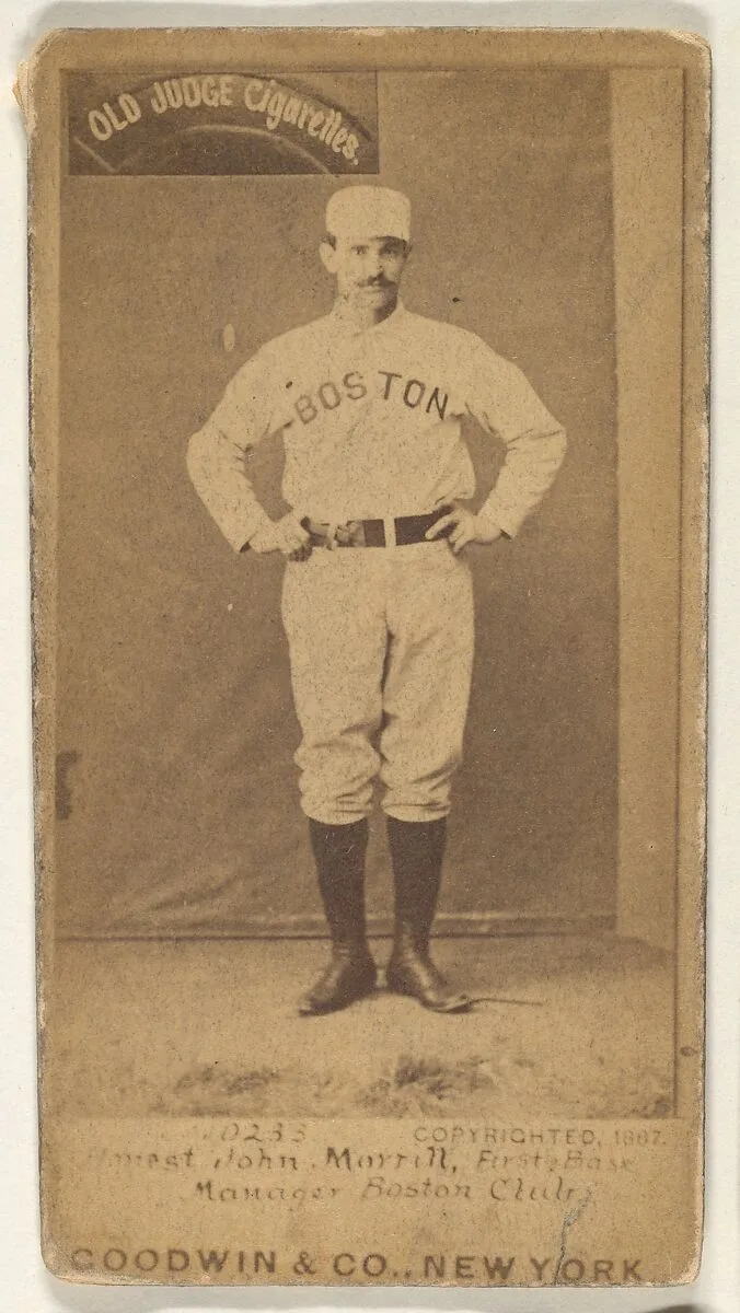 Honest John Morrill, 1st Base and Manager, Boston, from the Old Judge series (N172) for Old Judge Cigarettes — Goodwin & Company