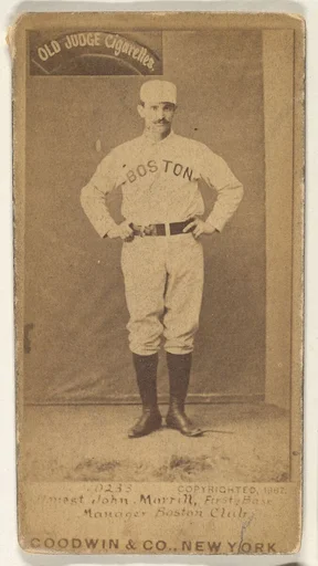Honest John Morrill, 1st Base and Manager, Boston, from the Old Judge series (N172) for Old Judge Cigarettes