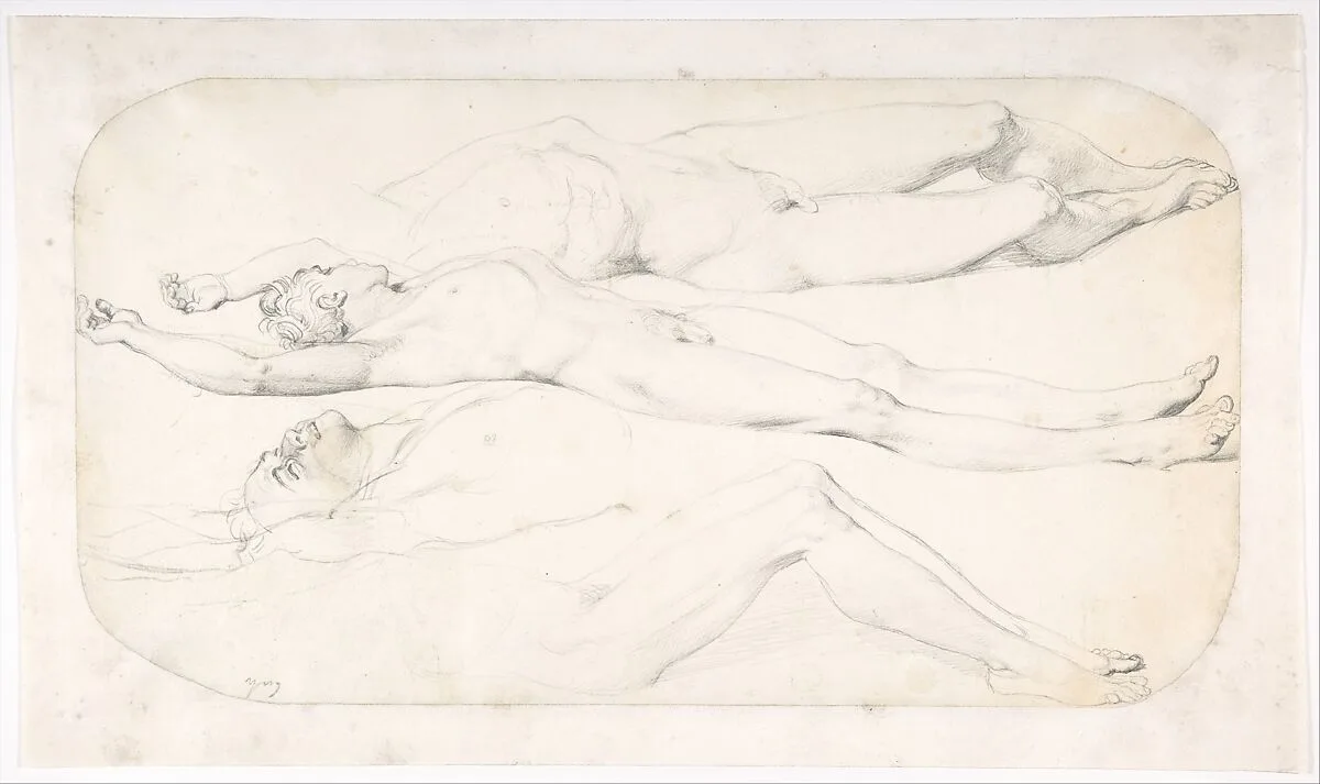 Studies for the Cadaver of Acron — Jean Auguste Dominique Ingres