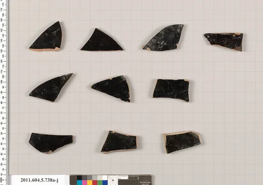 Terracotta fragments of kylikes (drinking cups)