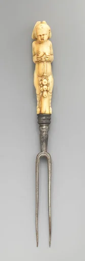 Fork with winged putto handle