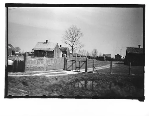[Wooden Houses and Farm Buildings, From Moving Automobile, Louisiana]