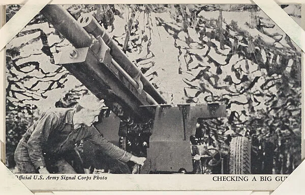 Checking a Big Gun from Military--Official Photos cards (W615) — Unknown