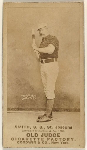 H. Smith, Shortstop, St. Joseph Clay Eaters, from the Old Judge series (N172) for Old Judge Cigarettes