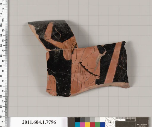 Terracotta rim fragment of a kylix (drinking cup)