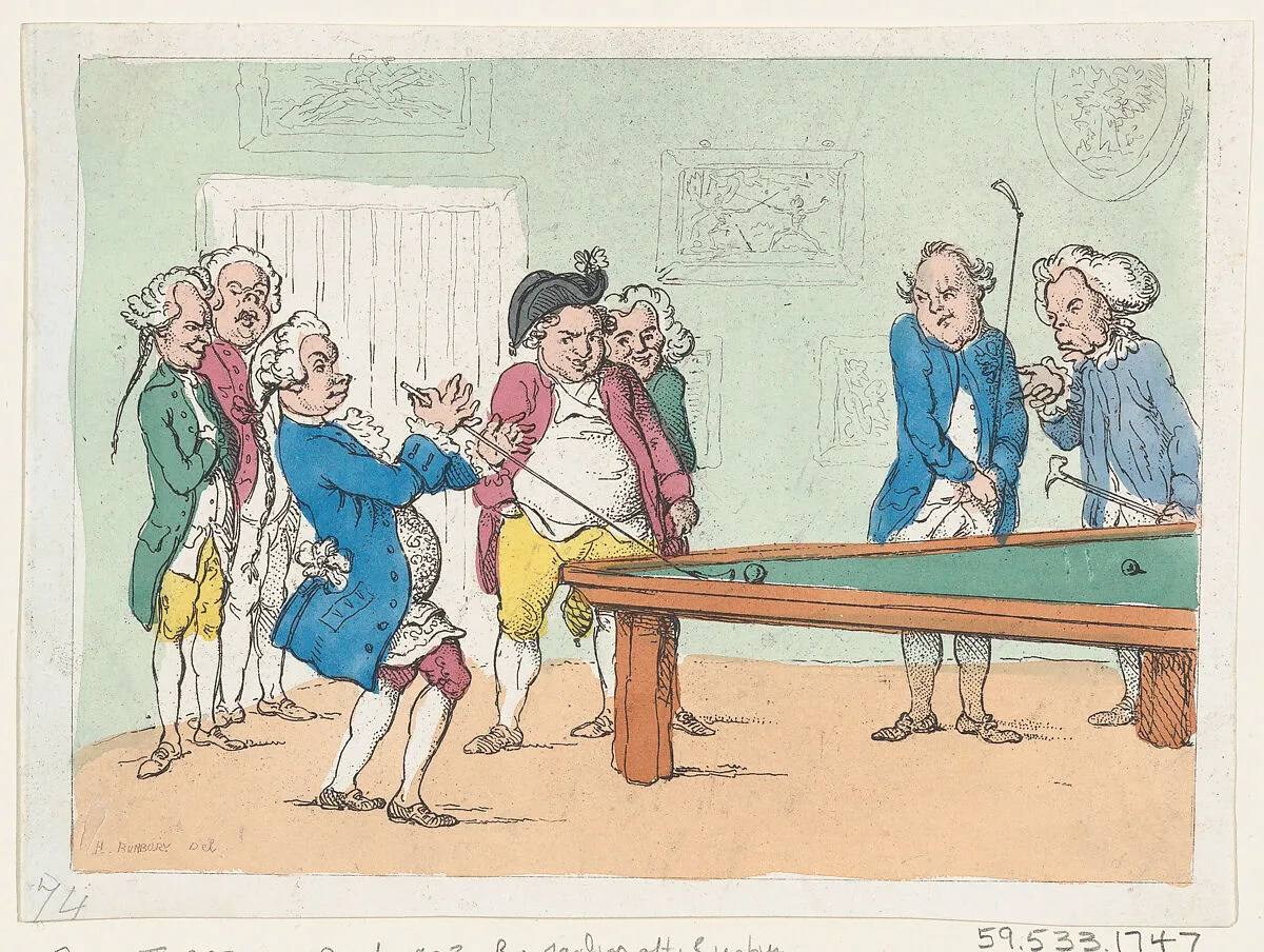 Billiards — Rudolph Ackermann, London|Thomas Rowlandson|Henry William Bunbury