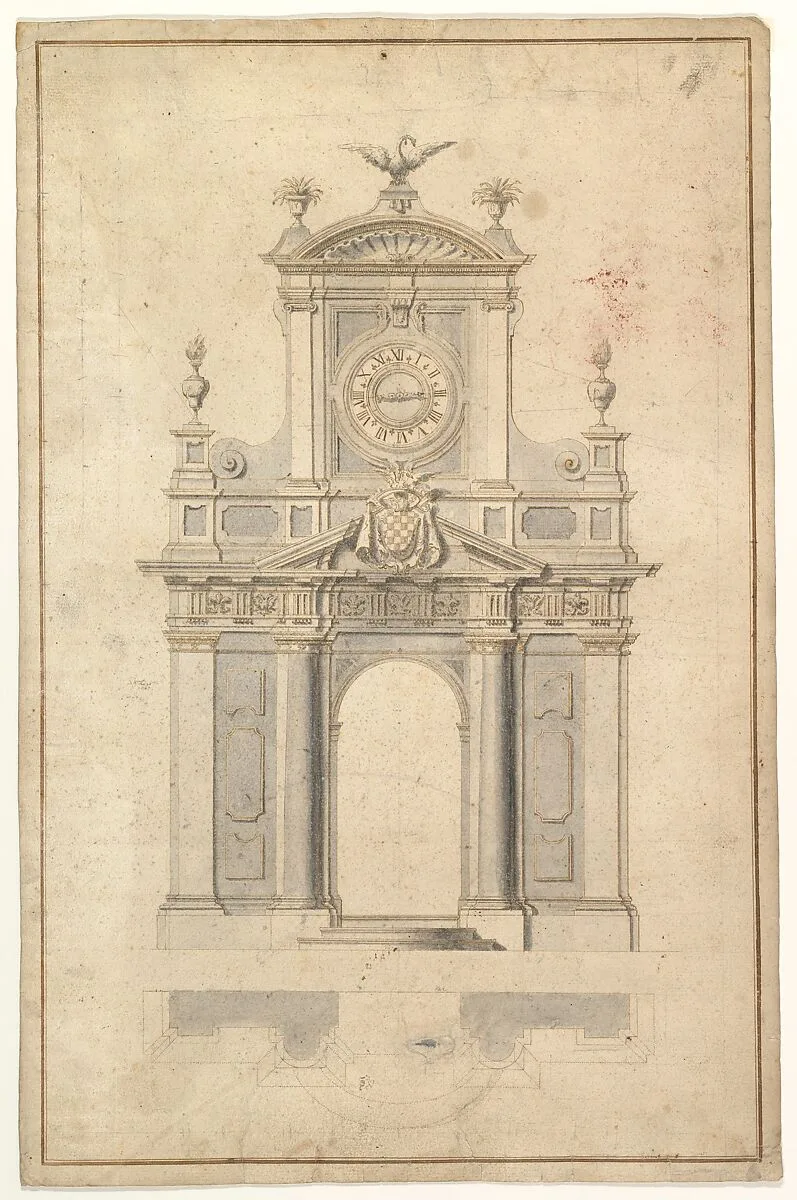 Design for an Entrance Arch — Anonymous, Italian, 17th or 18th century