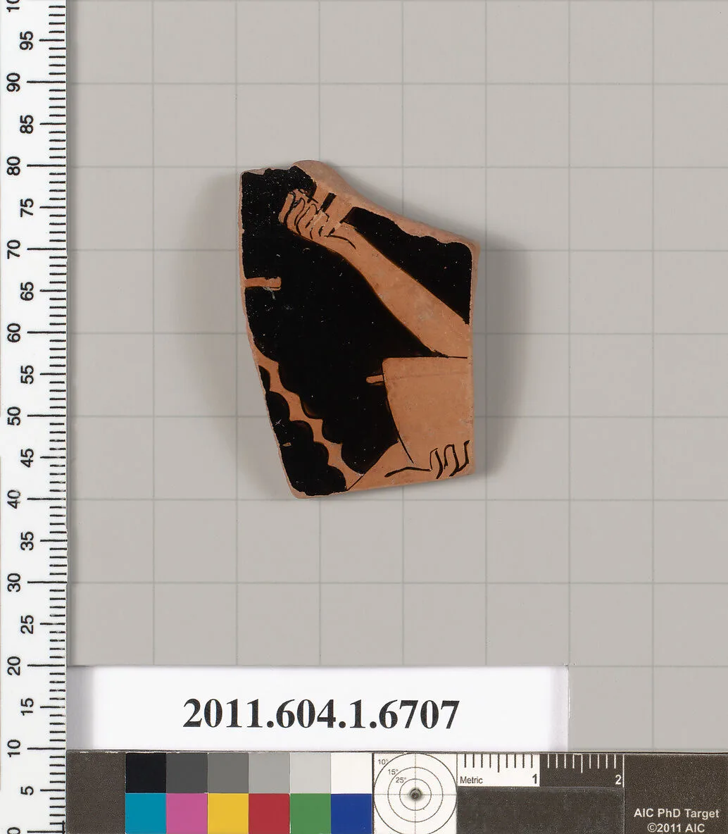 Terracotta fragment of a kylix (drinking cup) — Brygos Painter