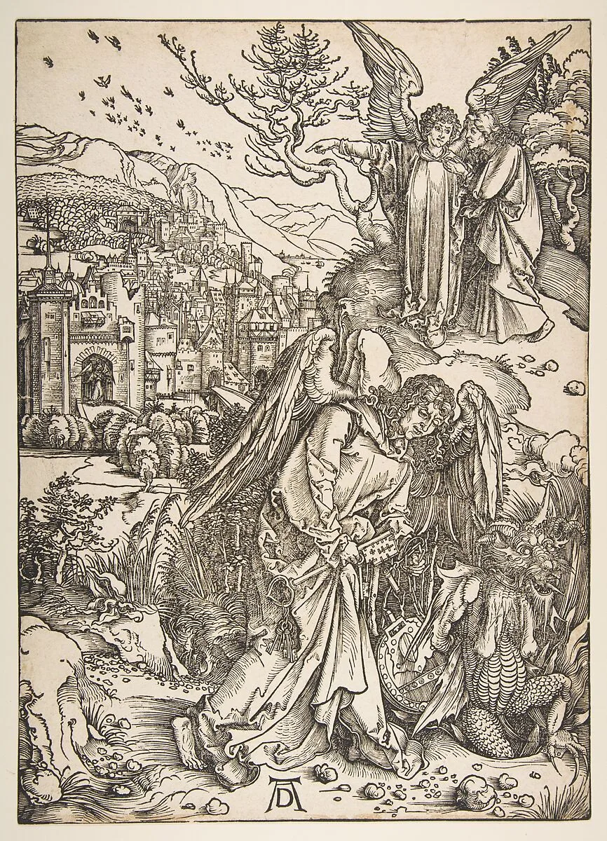 The Angel with the Key to the Bottomless Pit — Albrecht Dürer