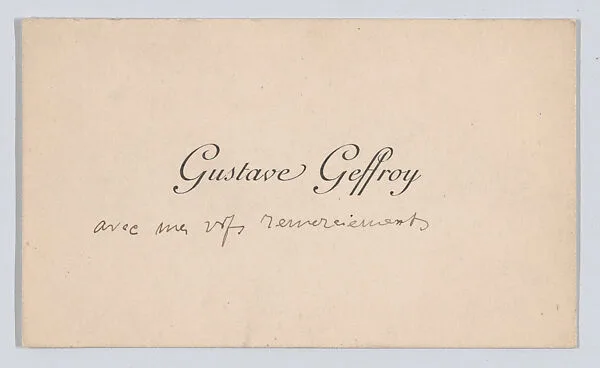 Gustave Geffroy, calling card — Anonymous