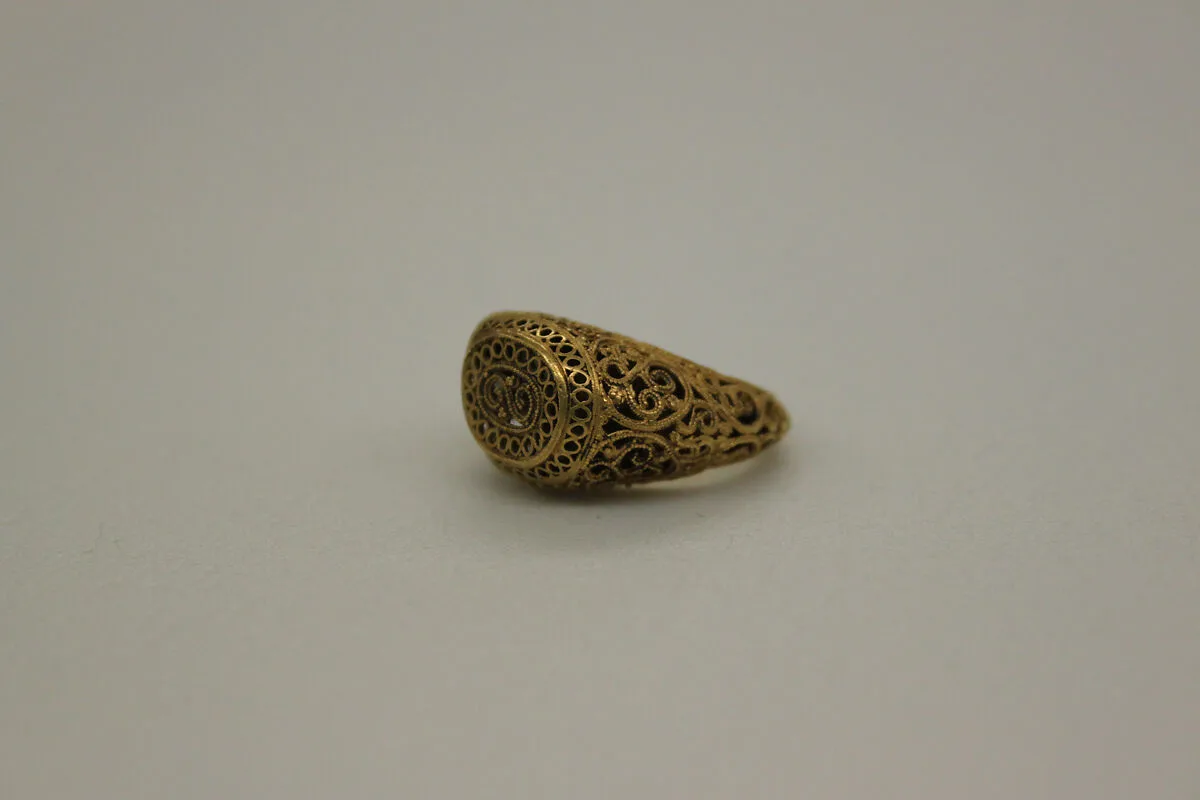 Gold Ring in Filigree Technique — Unknown