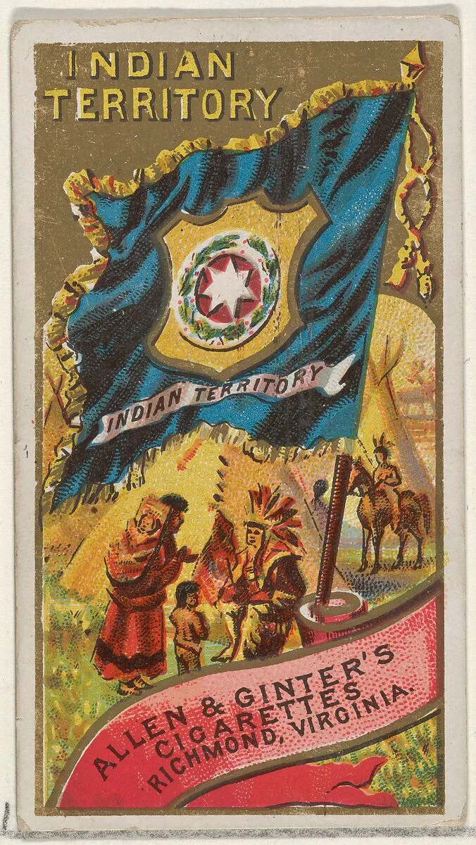 Indian Territory, from Flags of the States and Territories (N11) for Allen & Ginter Cigarettes Brands — Allen & Ginter