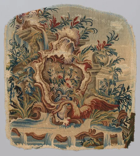 Rocaille cartouches with flowers