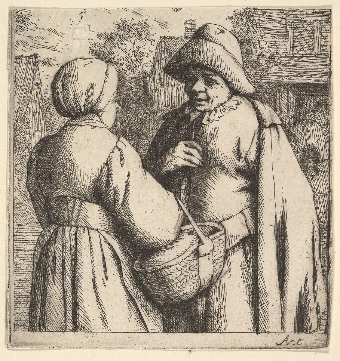 Conversation in the Street — Adriaen van Ostade