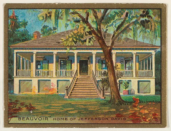 Beauvoir, Home of Jefferson Davis, from the "Historic Homes" series (T69), issued with Helmar Cigarettes by S. Anargyros Tobacco Company — S. Anargyros Tobacco Company