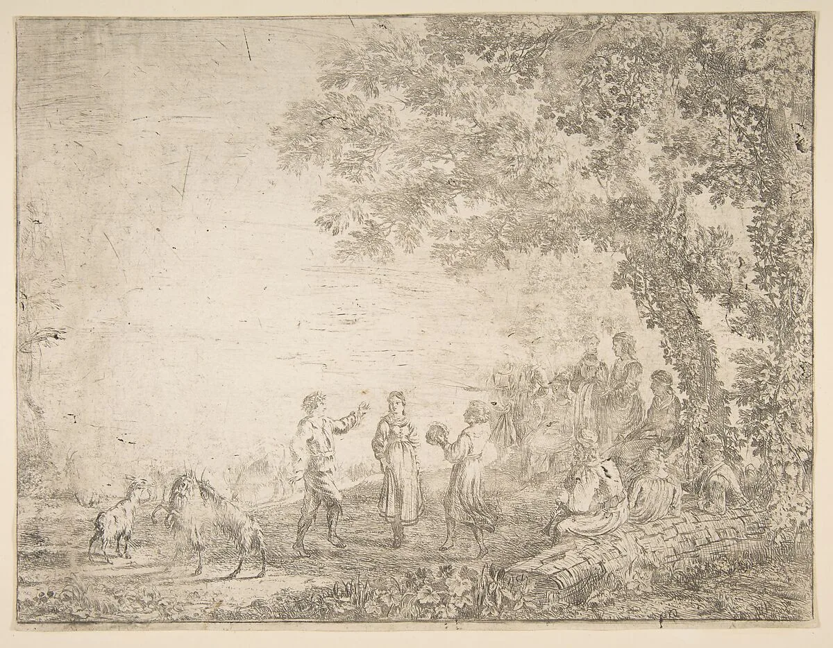 The Country Dance (Large Plate) — Claude Lorrain (Claude Gellée)