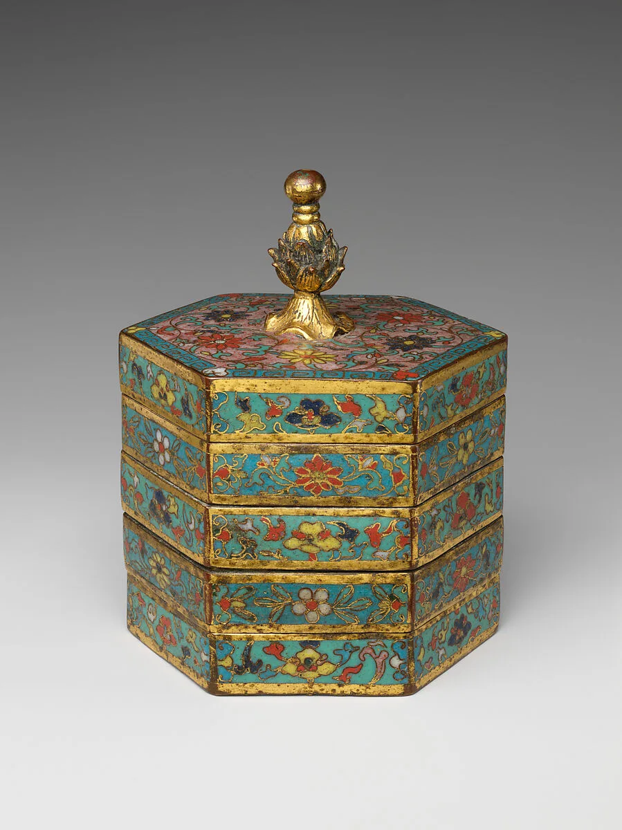明萬曆 掐絲琺瑯纏枝蓮紋多層盒|Tiered box — Unknown