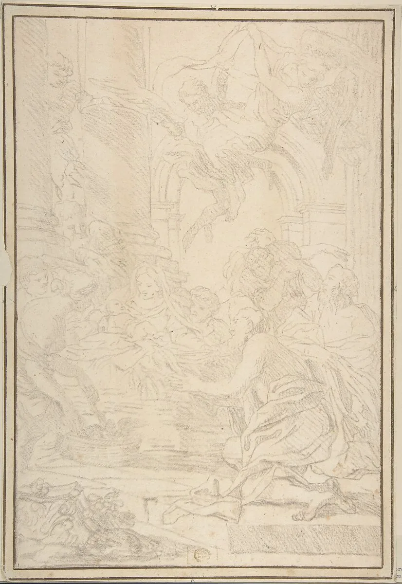 The Adoration of the Shepherds — Anonymous, Italian, Roman-Bolognese, 17th century