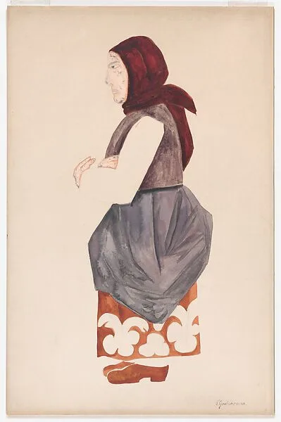 Costume Design for a Peasant Woman in 'Les Noces' (The Wedding), performed at the Théâtre Gaîte-Lyrîqué in Paris, 1923 — Natalia Goncharova
