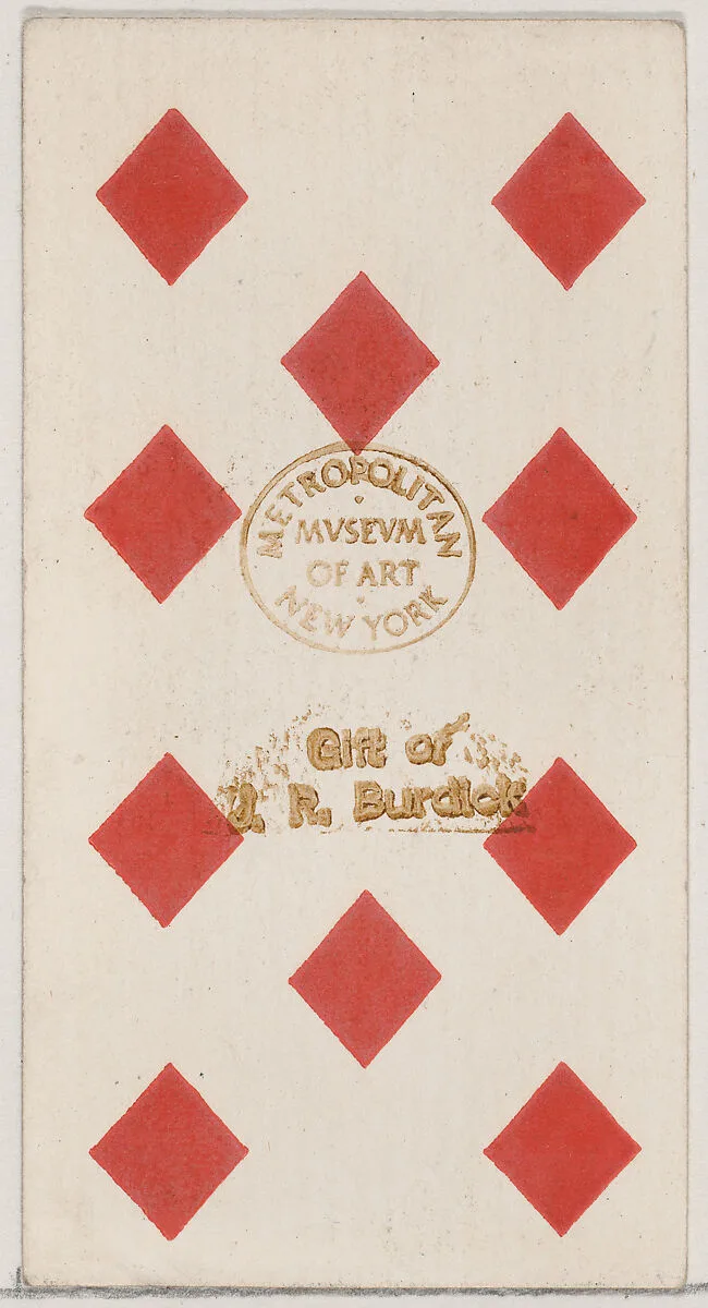 Ten Diamonds, from the Playing Cards series (N84) to promote Turkish Cross-Cut Cigarettes for W. Duke, Sons and Co. — W. Duke, Sons & Co.