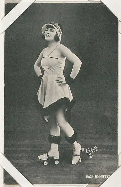 Bathing beauty in costume on roller skates from Mack Sennett Comedies Arcade series (W423) — Unknown