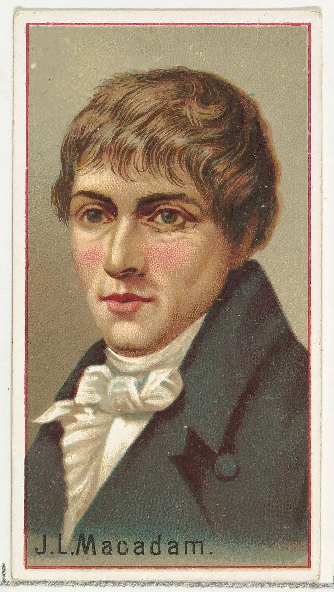 J. L. Macadam, printer's sample for the World's Inventors souvenir album (A25) for Allen & Ginter Cigarettes — Allen & Ginter