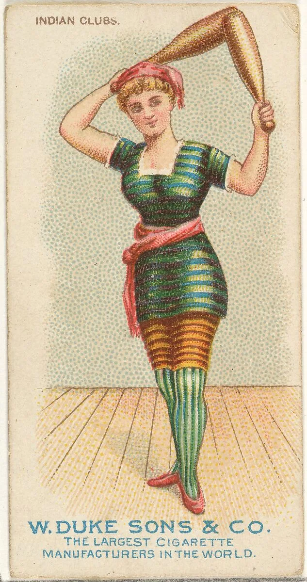 Indian Clubs, from the Gymnastic Exercises series (N77) for Duke brand cigarettes — W. Duke, Sons & Co.