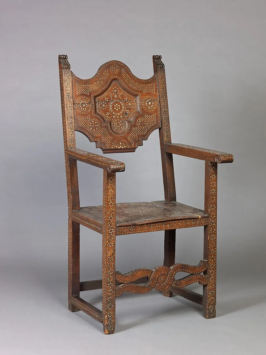 High-back chair (pair with 1975.1.1998) — Unknown