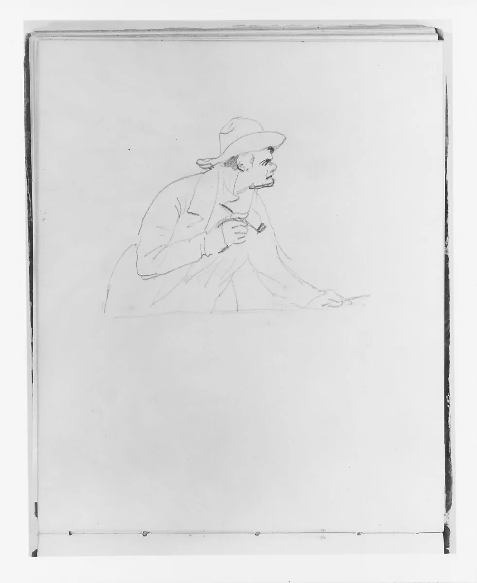 Man with a Pipe (from Sketchbook) — Francis William Edmonds