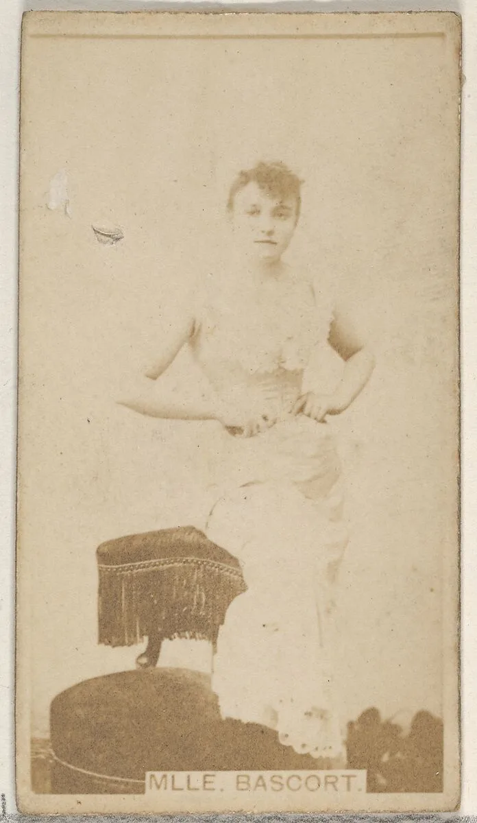 Mlle. Bascort, from the Actors and Actresses series (N45, Type 8) for Virginia Brights Cigarettes — Allen & Ginter