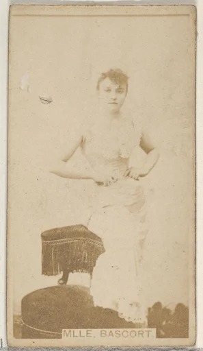 Mlle. Bascort, from the Actors and Actresses series (N45, Type 8) for Virginia Brights Cigarettes