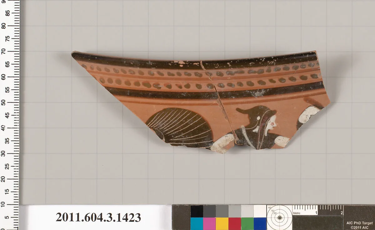 Terracotta rim fragment of a skyphos (deep drinking cup) — Unknown