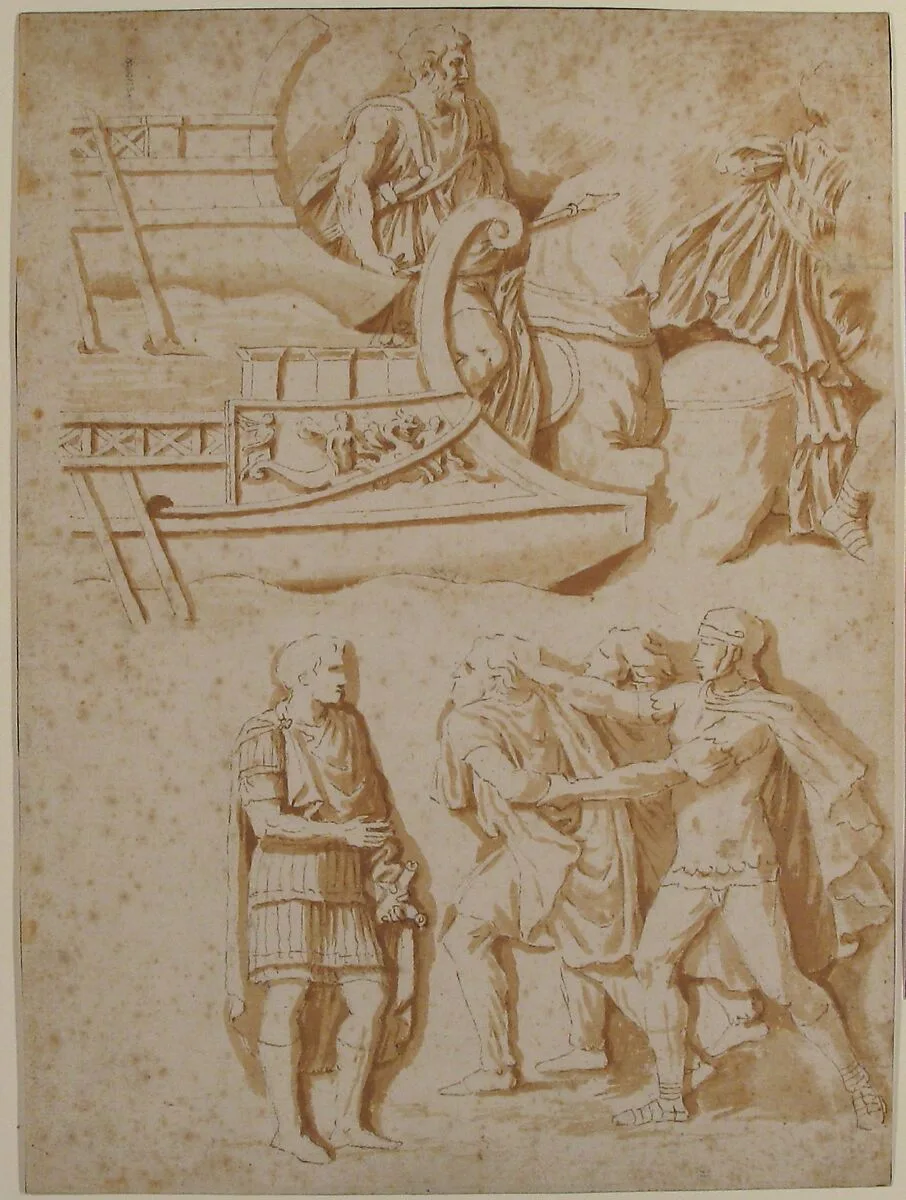 Studies of Details from Trajan's Column — Nicolas Poussin