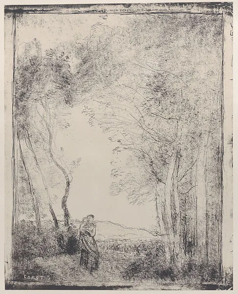 Young Mother at the Entrance to a Forest (Jeune Mère à L'Entrée d'un Bois) — Camille Corot|Maurice Le Garrec