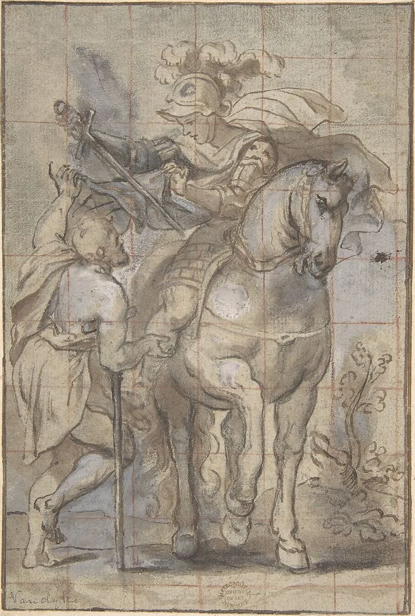 Saint Martin and the Beggar — Anonymous, Italian, Roman-Bolognese, 17th century