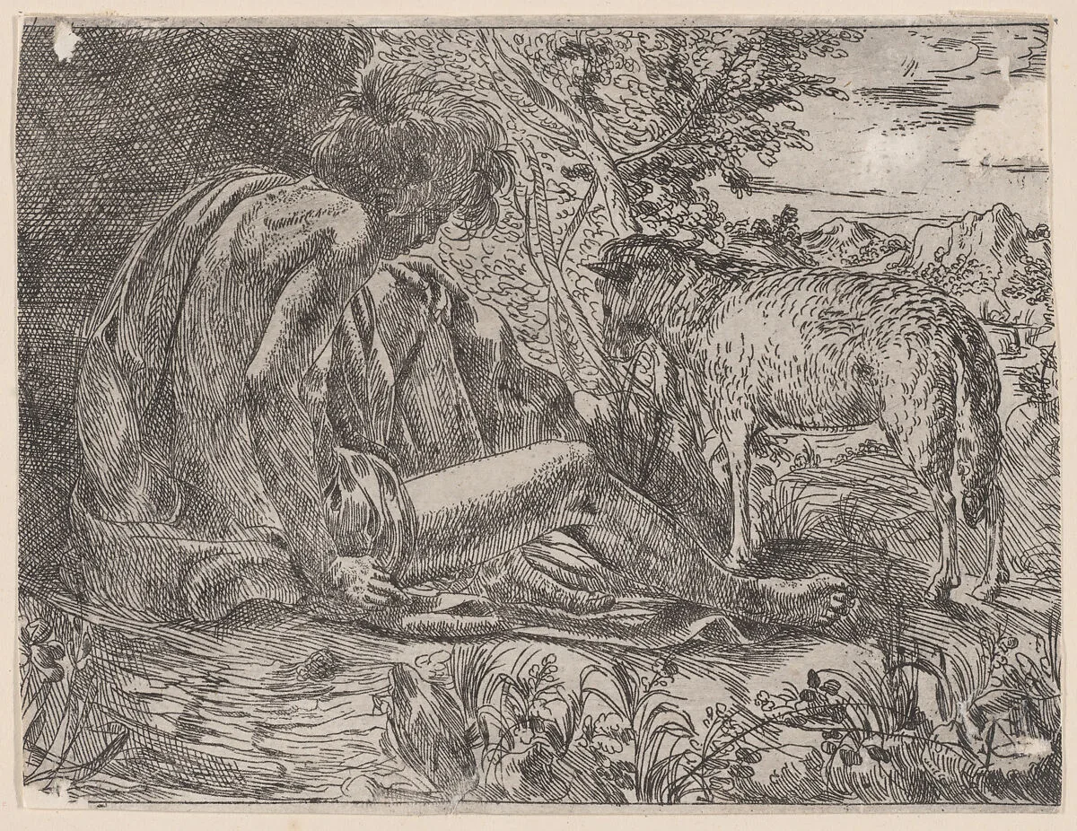 Saint John the Baptist with a lamb — Giovanni Battista Caracciolo
