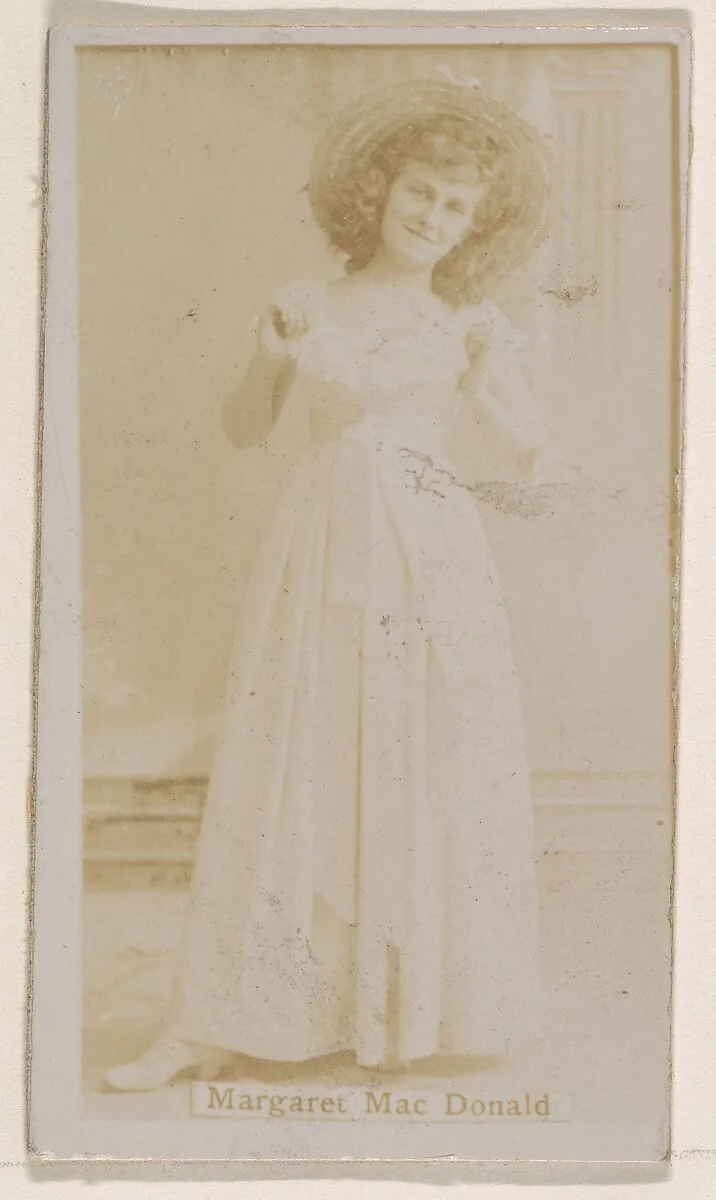 Margaret MacDonald, from the Actresses series (N245) issued by Kinney Brothers to promote Sweet Caporal Cigarettes — Kinney Brothers Tobacco Company