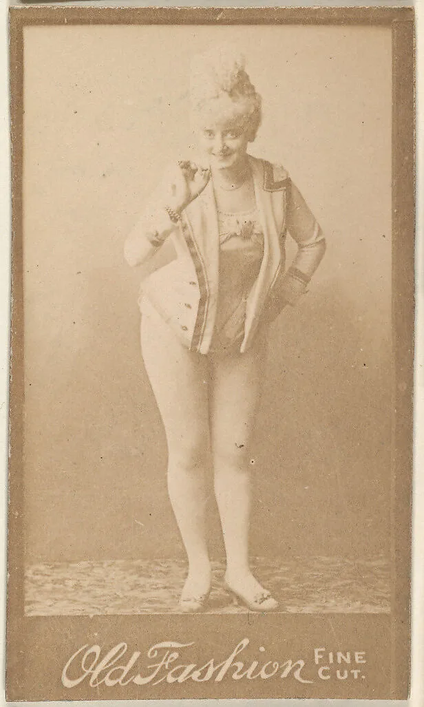 Actress leaning toward camera, from the Actresses series (N664) promoting Old Fashion Fine Cut Tobacco — Unknown
