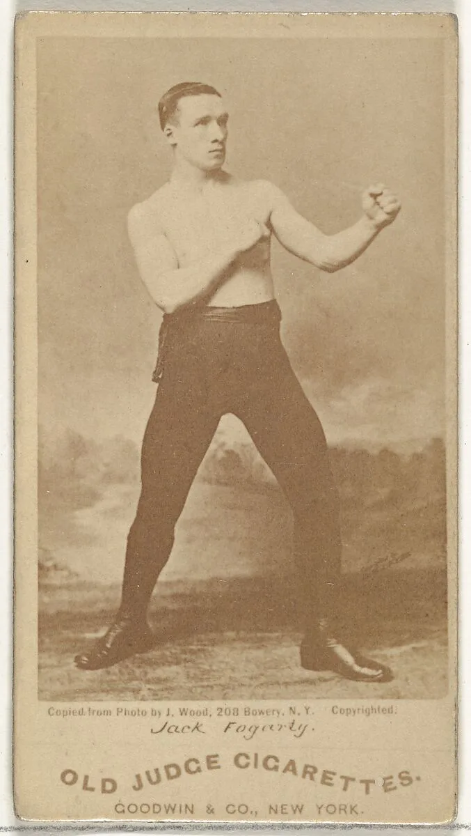 Jack Fogarty, from the Celebrities and Prizefighters series (N174) for Old Judge Cigarettes — Goodwin & Company|J. Wood