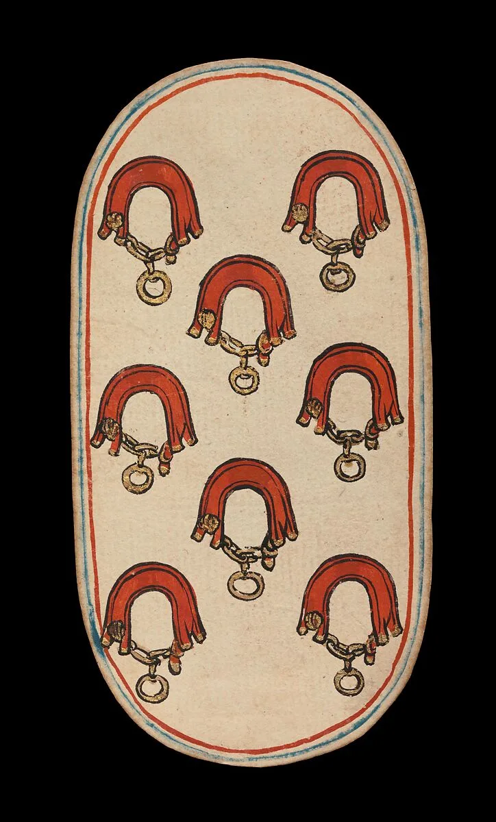8 of Collars, from The Cloisters Playing Cards — Unknown